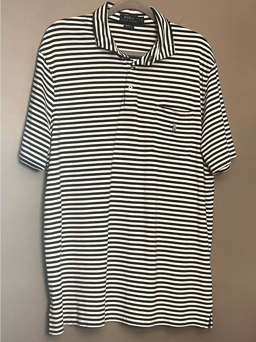 Polo by Ralph Lauren Navy & White Striped Polo Shirt
